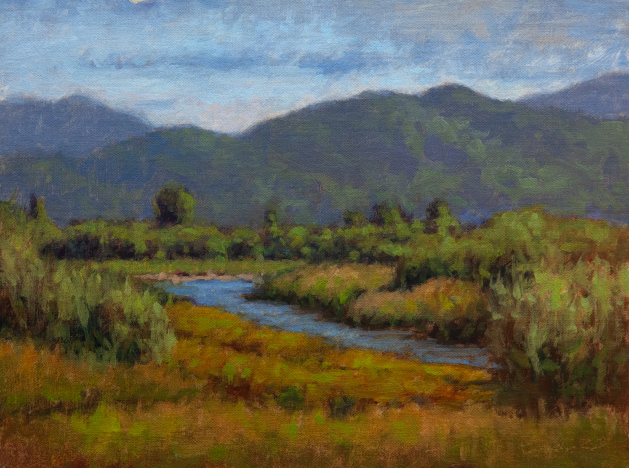 Teton River and Mountains